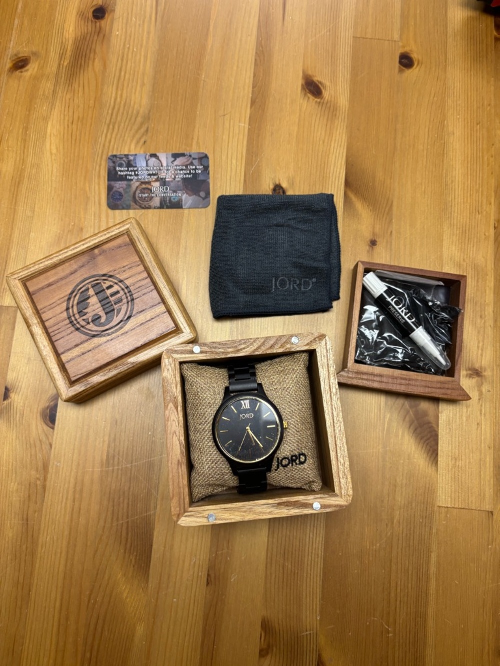 Jord Frankie Series Women’s Wooden Watch - Classic Black & Gold